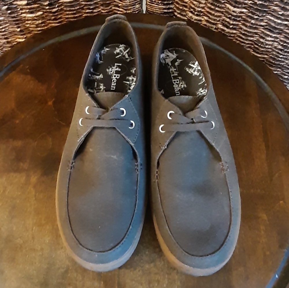 LL Bean Campside 2 Eye Canvas Sneakers Men's 11 Brown Boat Shoes Casual Gorpcore - Picture 2 of 8